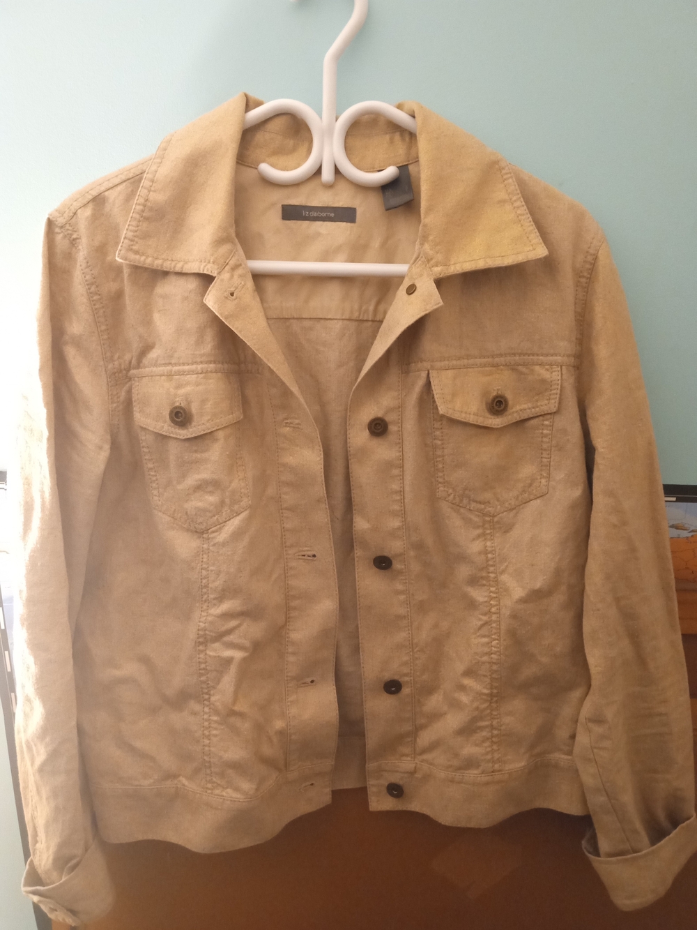 Liz Claiborne Tan Corduroy Utility Jacket